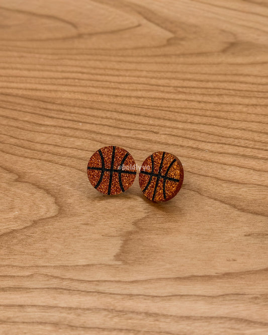 Glitter Basketball Studs